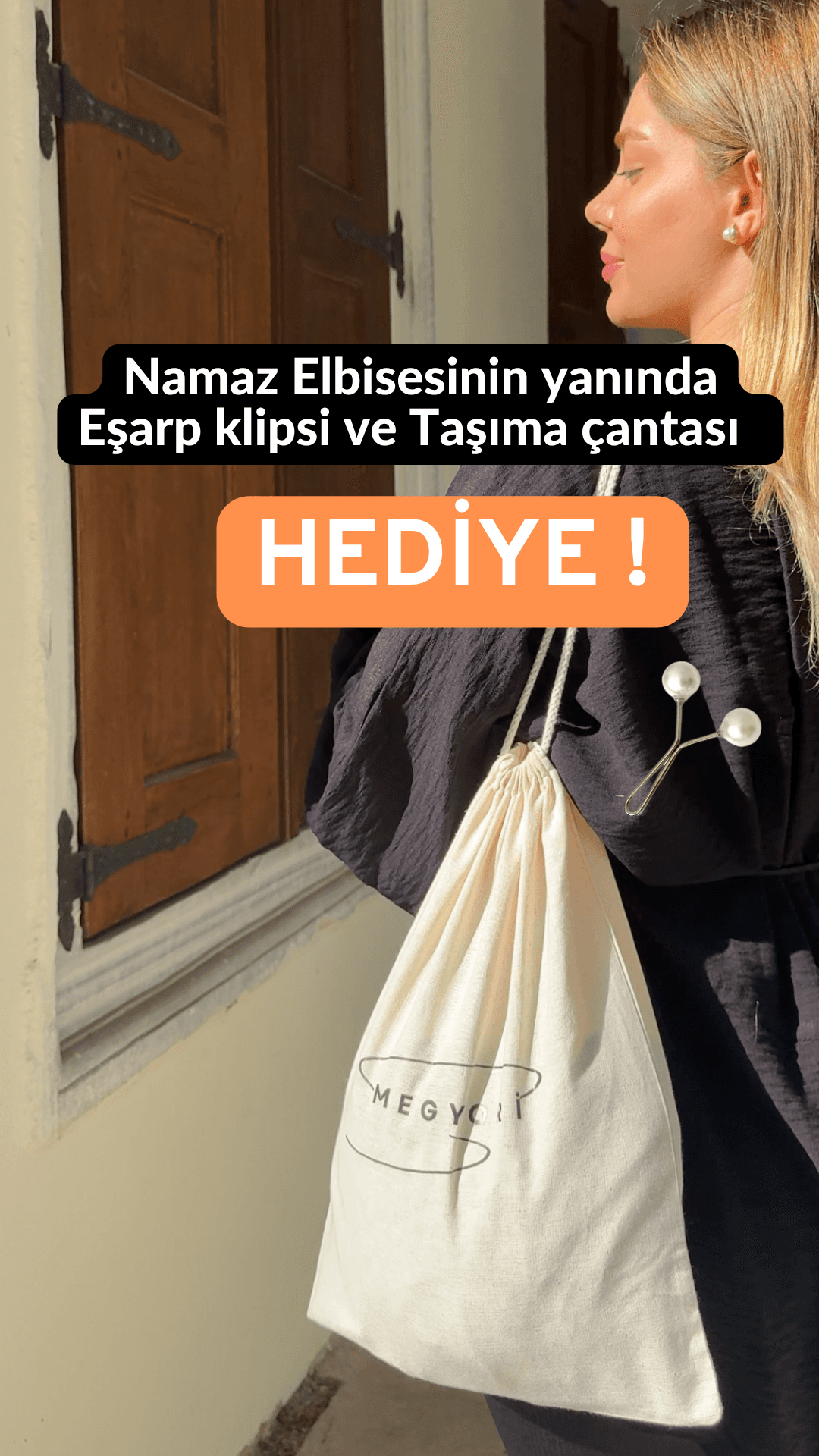 Yandan Bağlamalı Pratik Şallı Penye Namaz Elbisesi - Lacivert