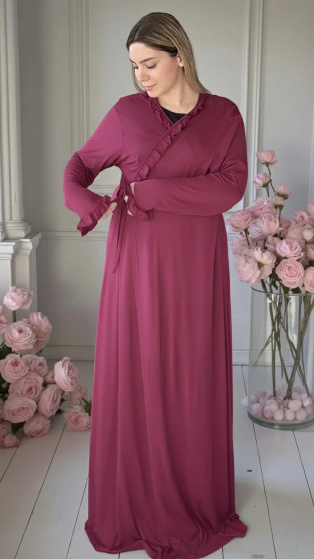 Pamuk Prenses Penye Namaz Elbisesi - Gül Kurusu