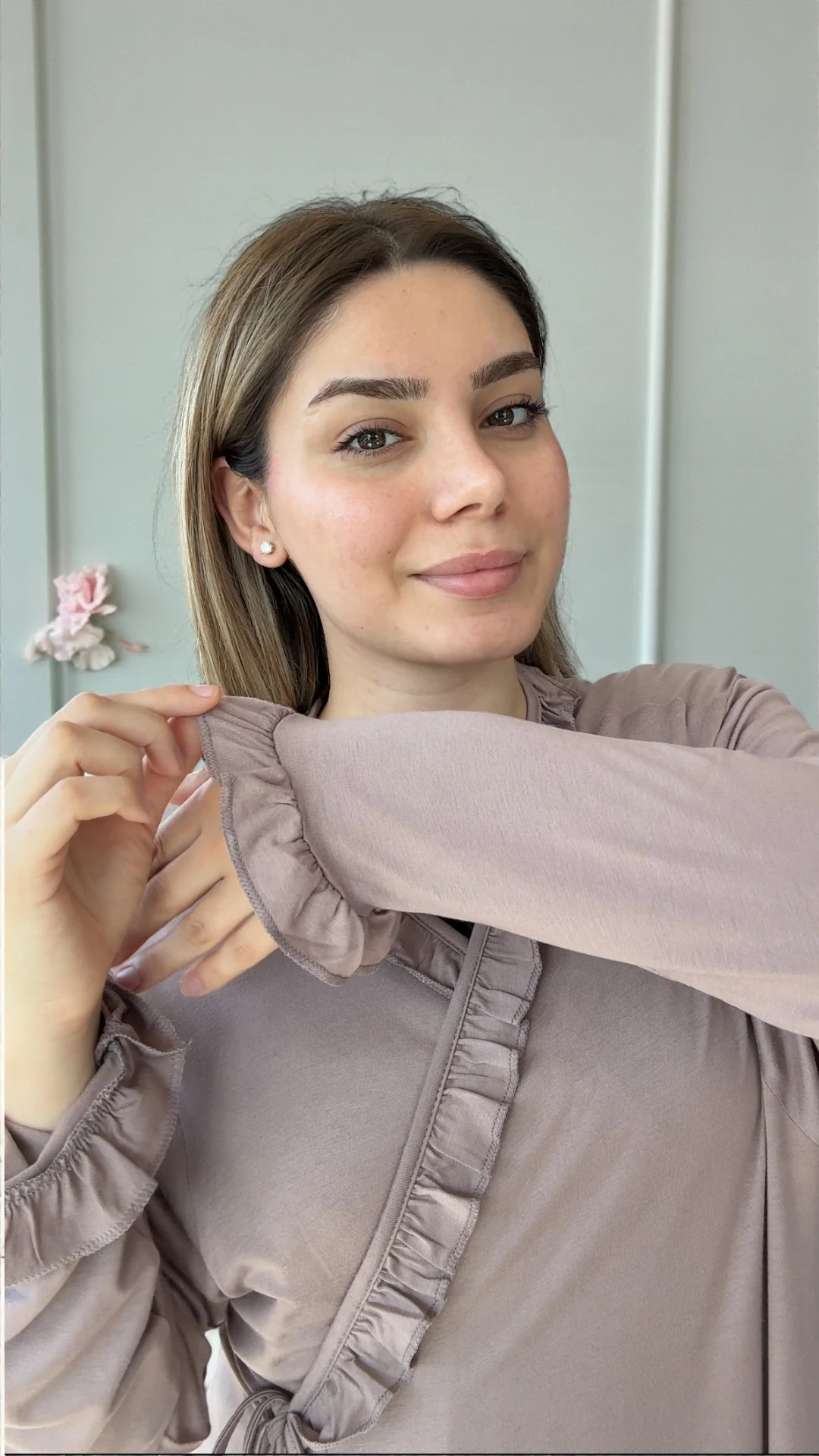 Pamuk Prenses Penye Namaz Elbisesi - Açık kahve