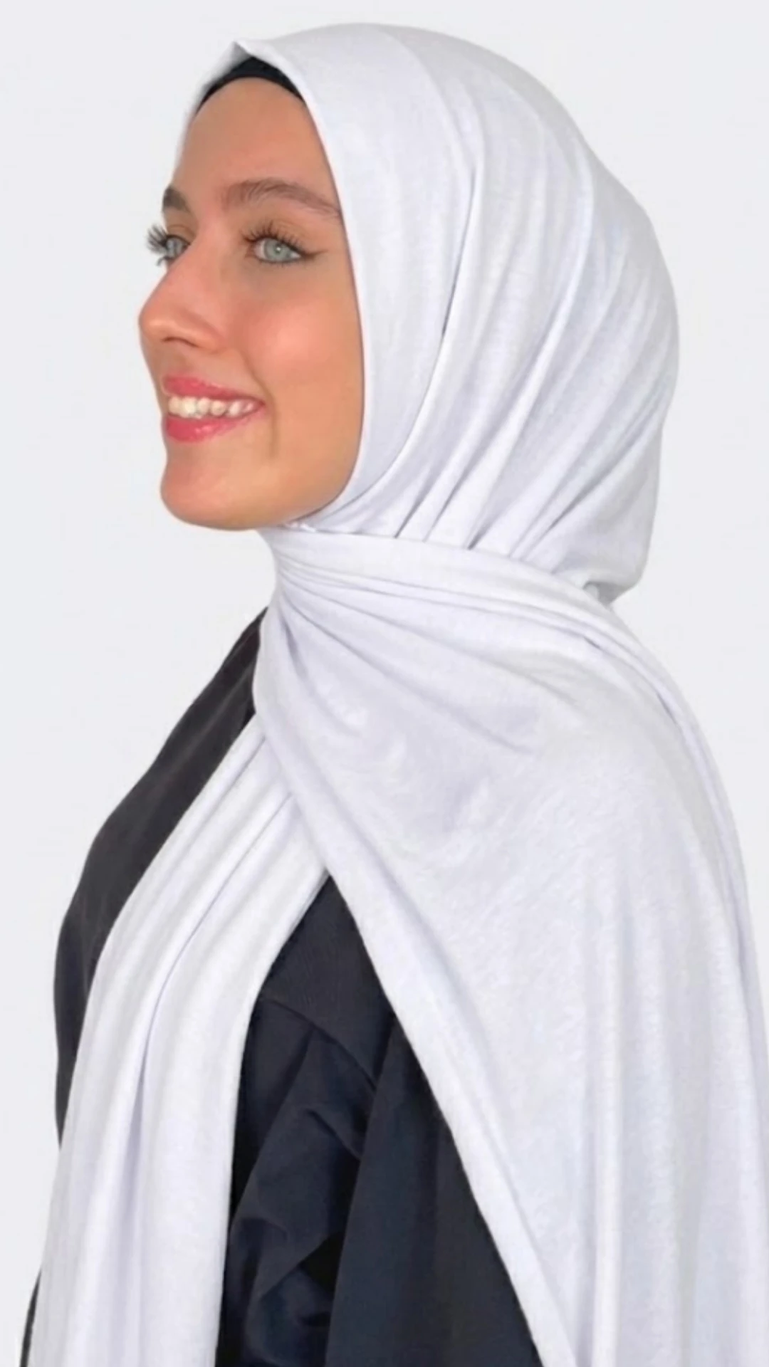 Hazır Pratik Penye  Şal  - Beyaz