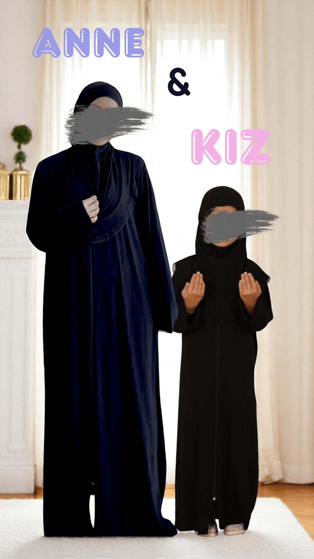Anne Kız Namaz Elbisesi Seti