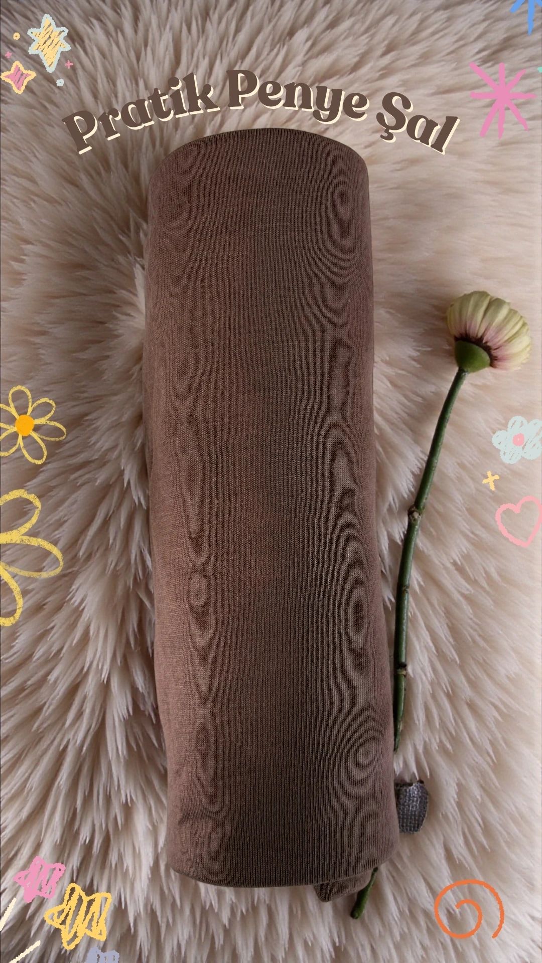 Hazır Pratik Penye  Şal  - Toprak