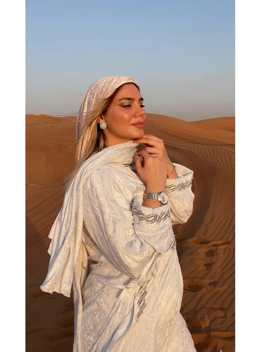 Mihrimah İnci Taşlı  Yandan Bağlamalı  8 Parça Namaz Elbisesi Seti