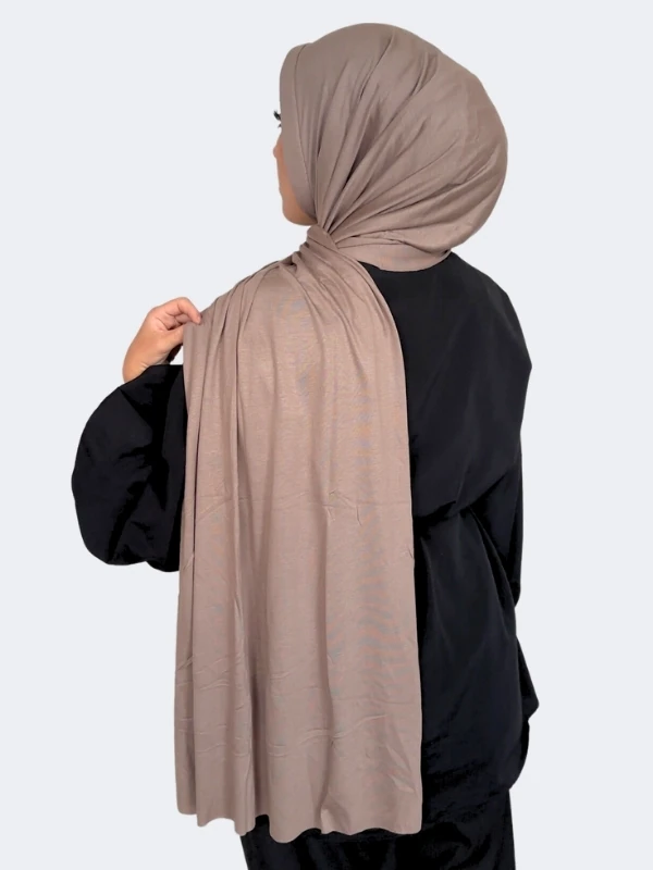 Hazır Pratik Penye  Şal  - Açık Kahve