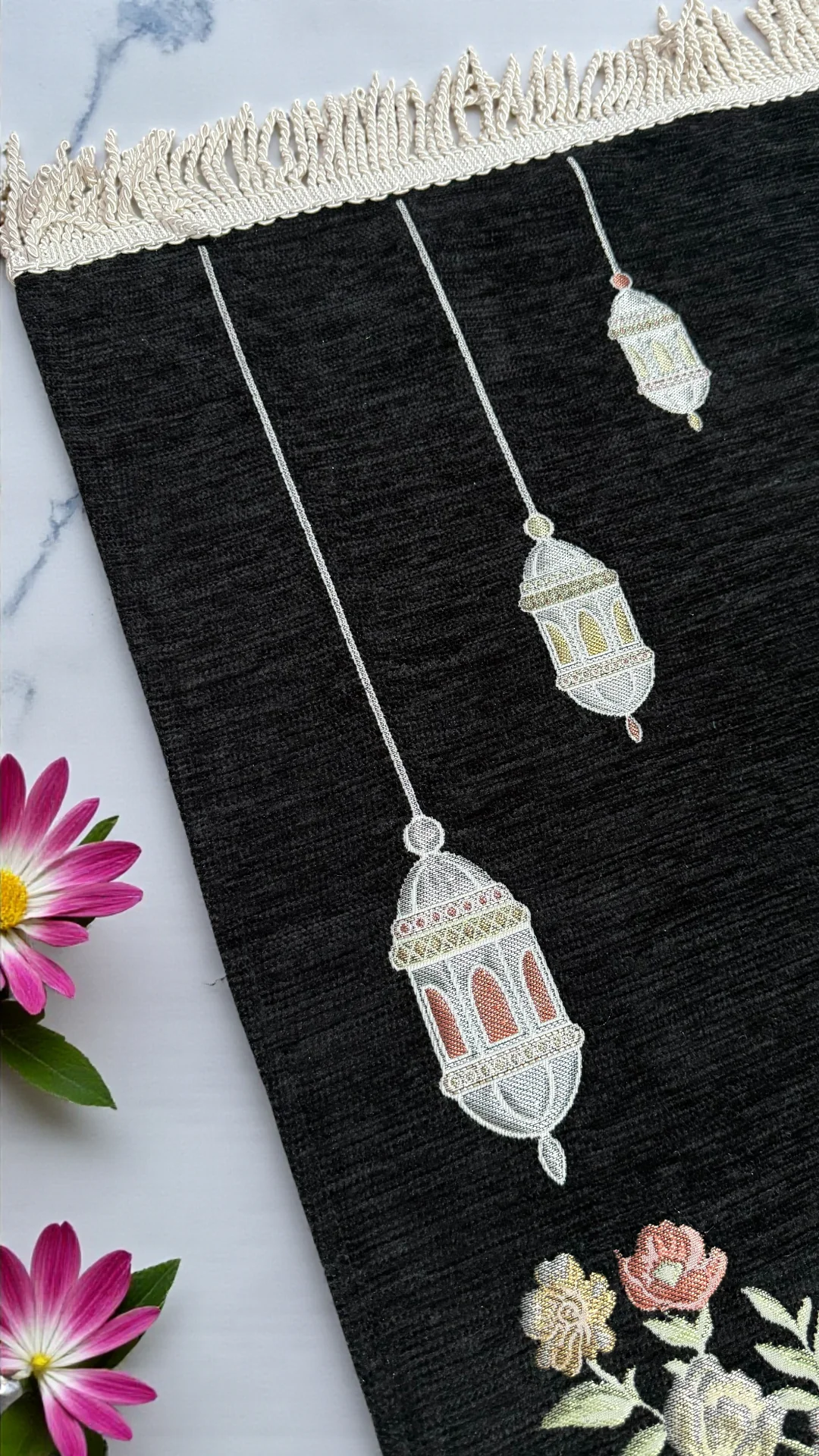 Kandil Şönil Seccade - Siyah