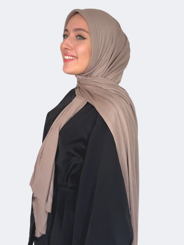 Hazır Pratik Penye  Şal  - Açık Kahve