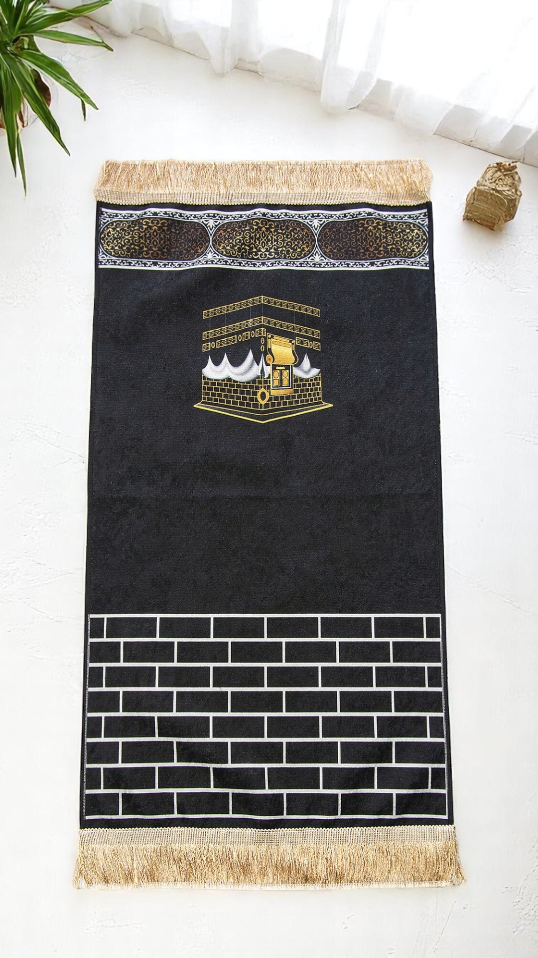 Megyori Kabe Desenli Kadife Seccade mini seyahat / çocuk  boy