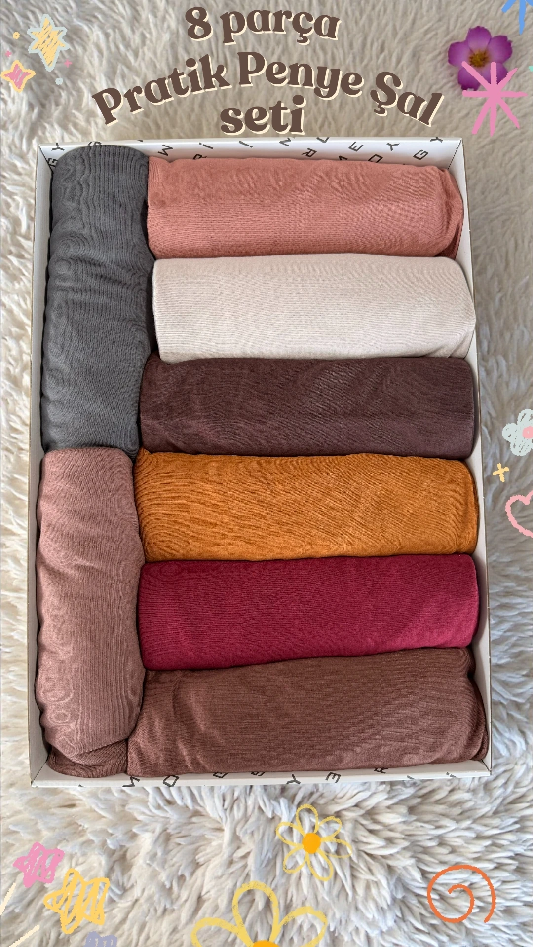 8 Parça Penye Şal Seti
