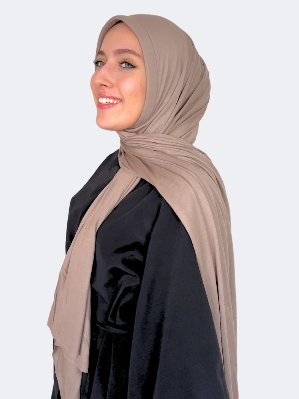 Hazır Pratik Penye  Şal  - Açık Kahve