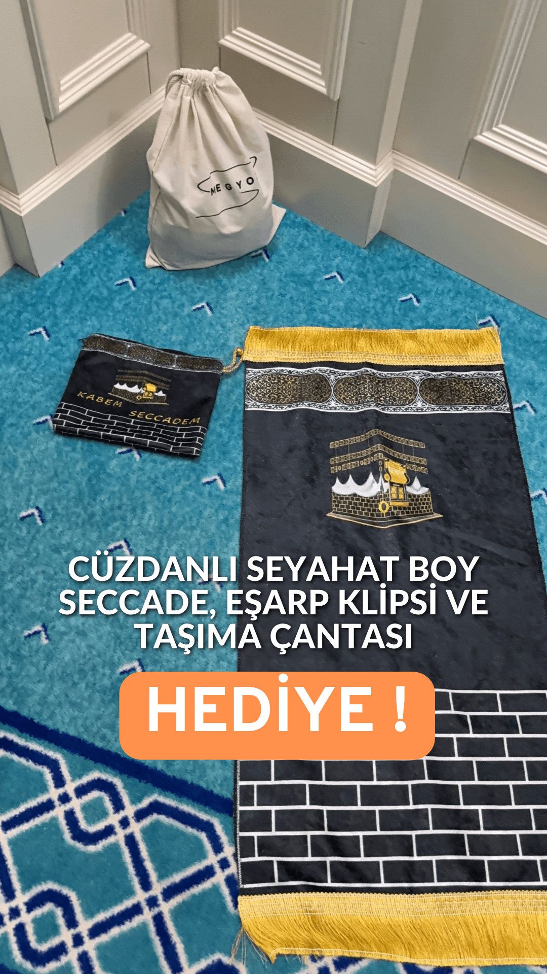 Sahra Fermuarlı Uzun Şallı Pamuk Aerobin Namaz Elbisesi - Lacivert