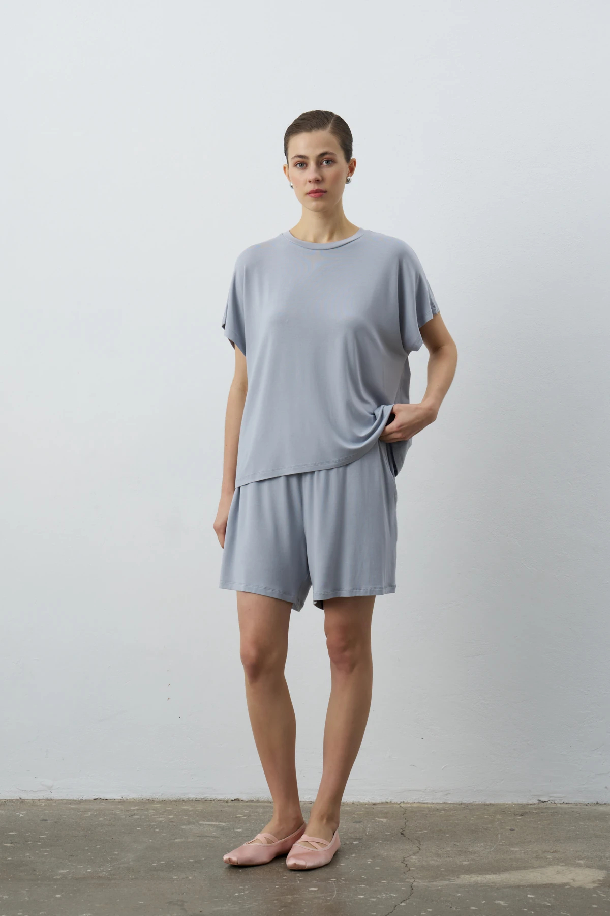 KATE KISA KOLLU BASİC TSHİRT