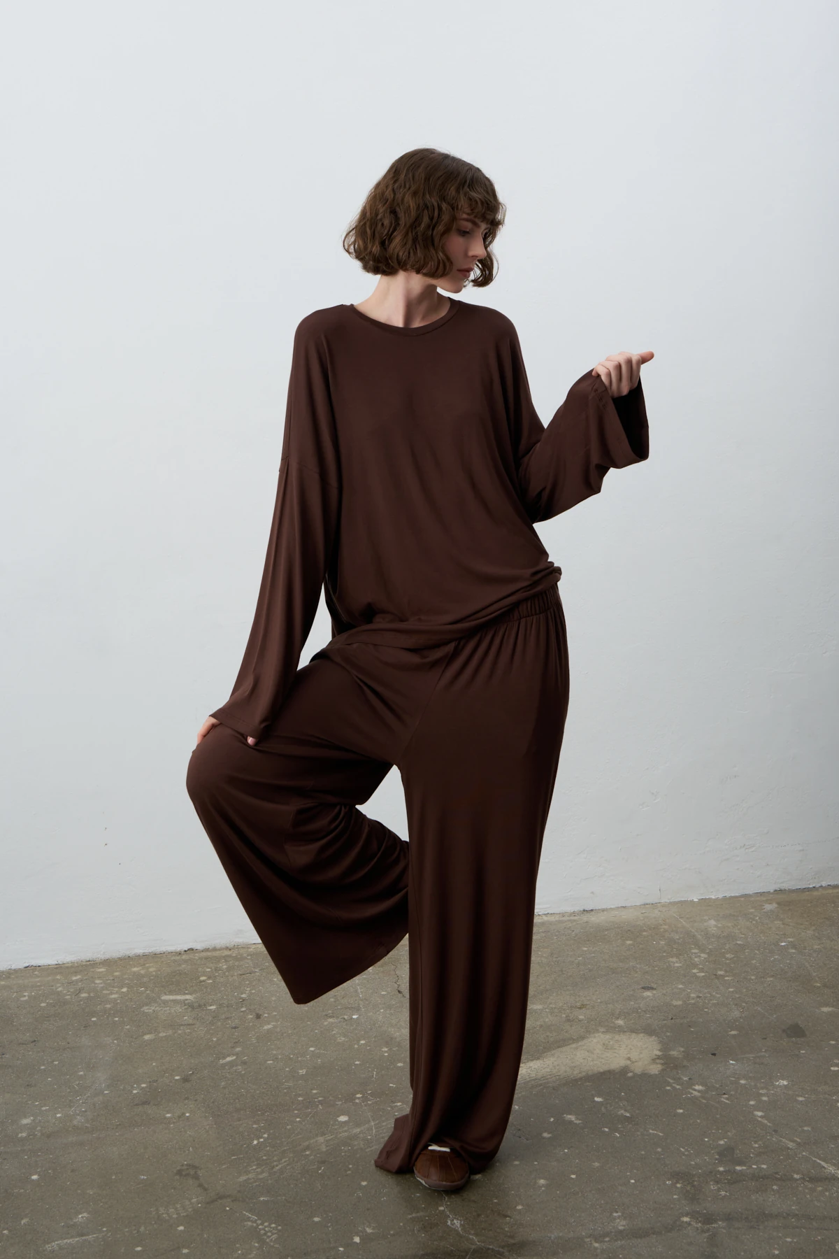 LORA UZUN KOLLU UZUN FORM BLUZ