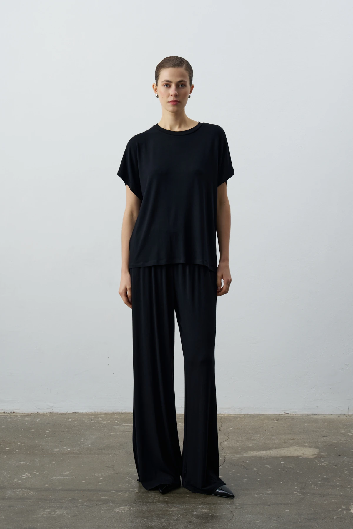 KATE KISA KOLLU BASİC TSHİRT - Siyah