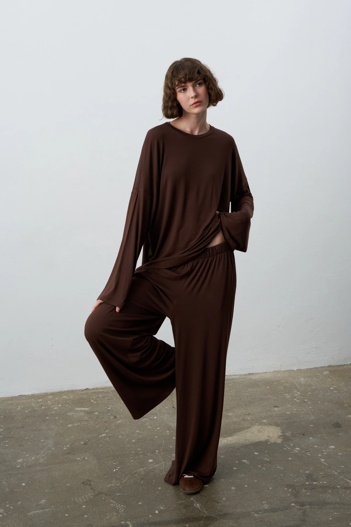 LORA UZUN KOLLU UZUN FORM BLUZ