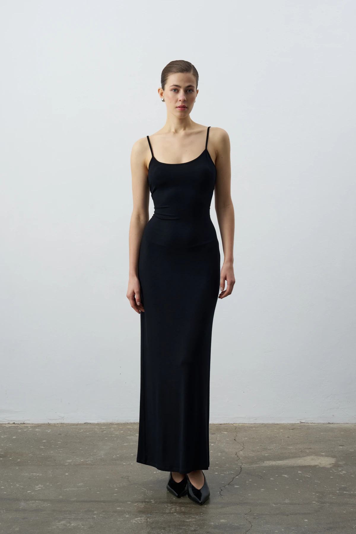 DURU BASİC MİDİ ELBİSE - Siyah