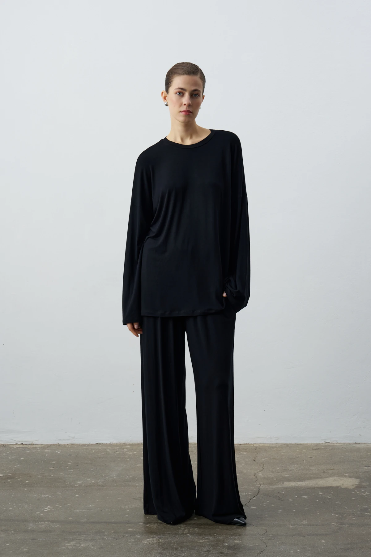 MONO BASİC DÖKÜMLÜ PANTOLON - Siyah