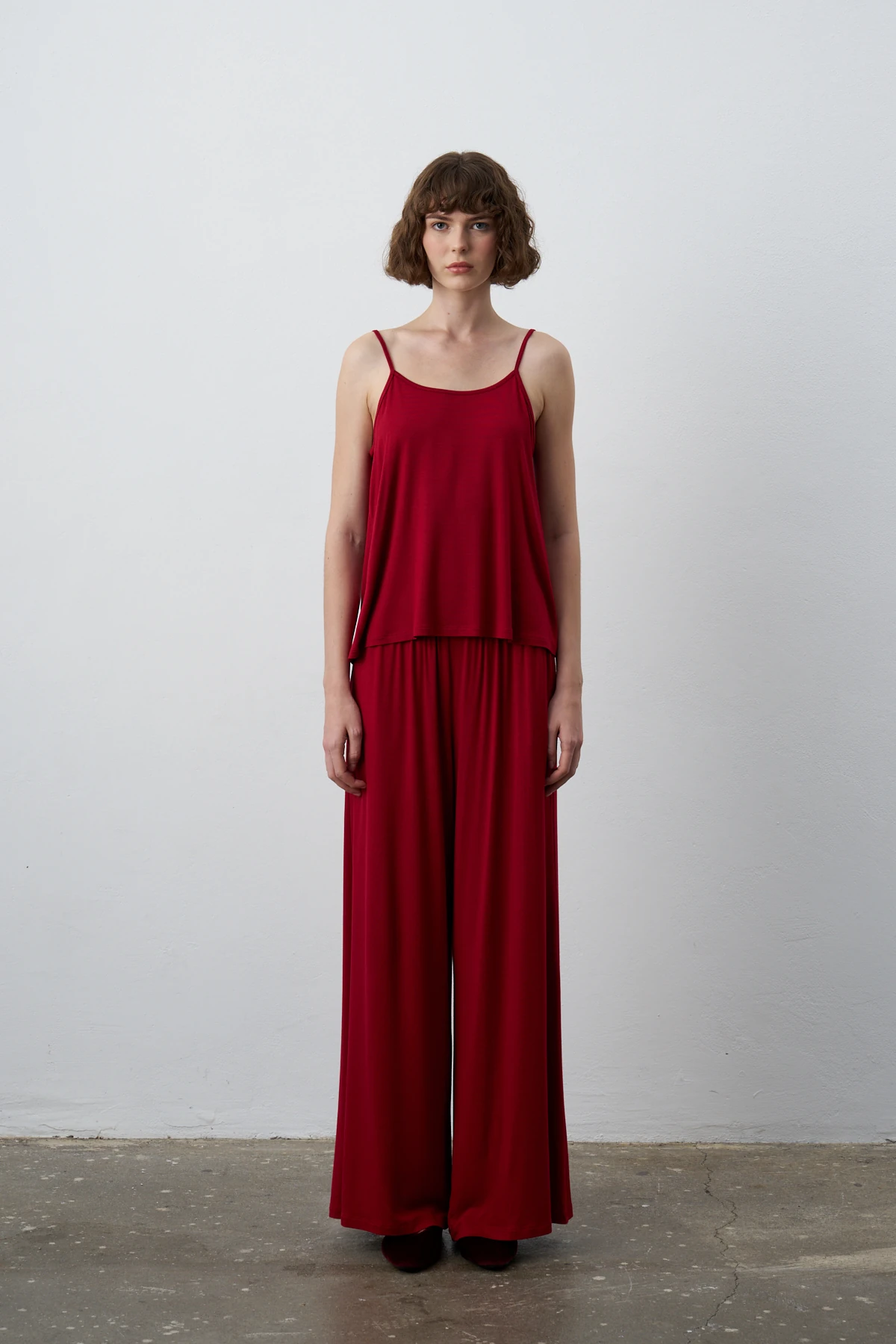 MONO BASİC DÖKÜMLÜ PANTOLON - Koyu kırmızı