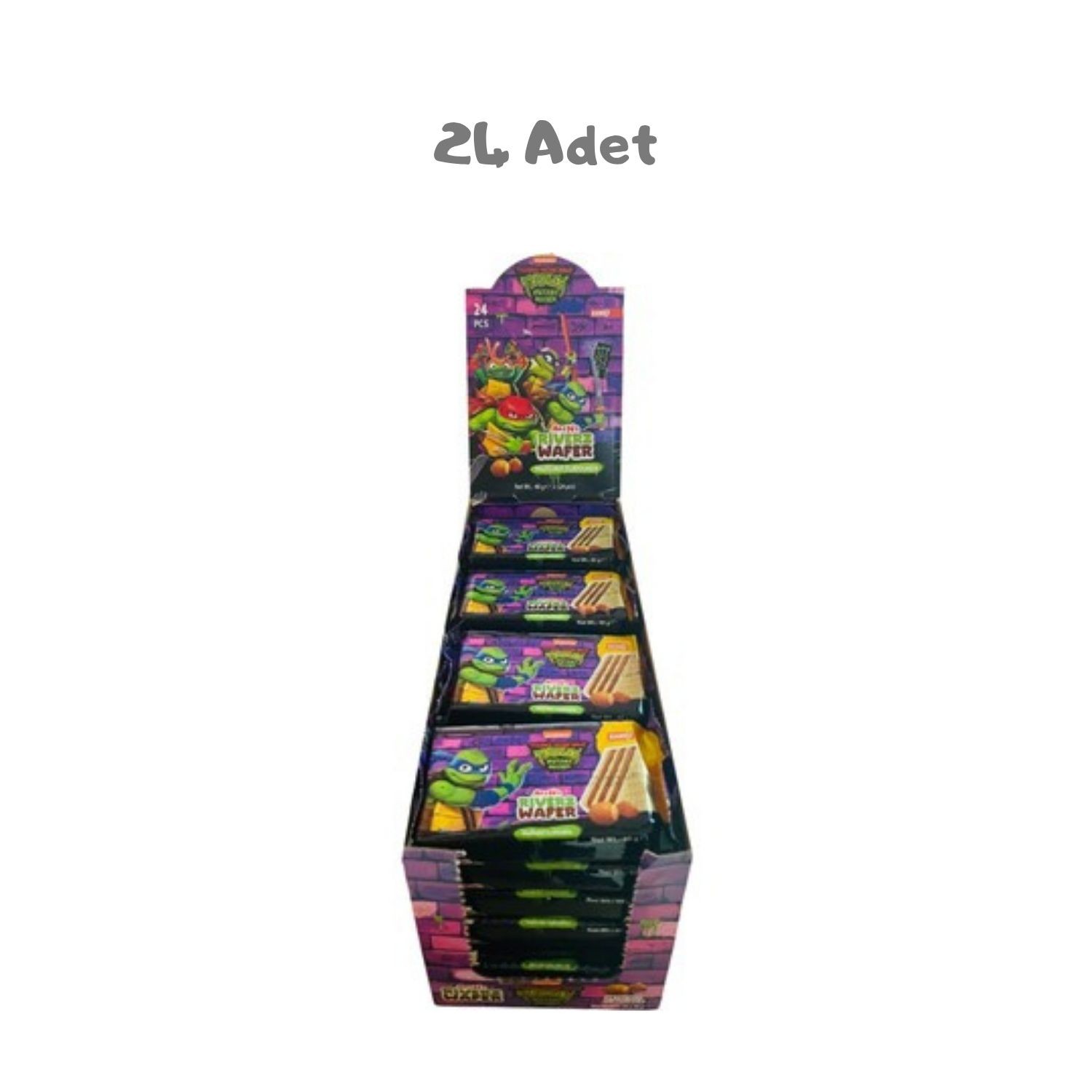 Riverz Wafer Hazelnut Ninja Turtles 40 Gr. 24 Adet