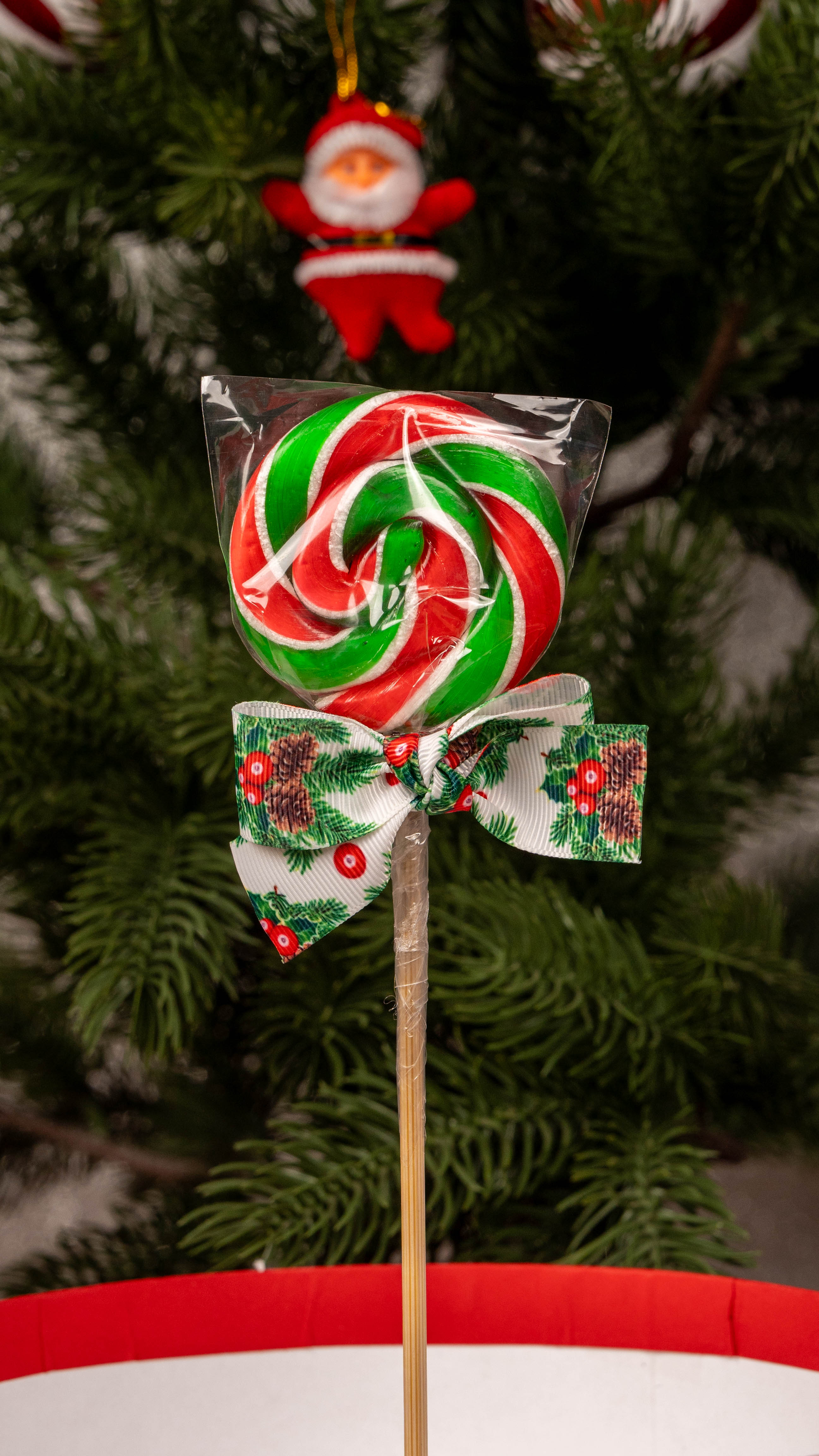 CandyZoo Kalp-Daire Lolipop Yılbaşı Süslü Şeker 40-45 Gr. 1 Adet