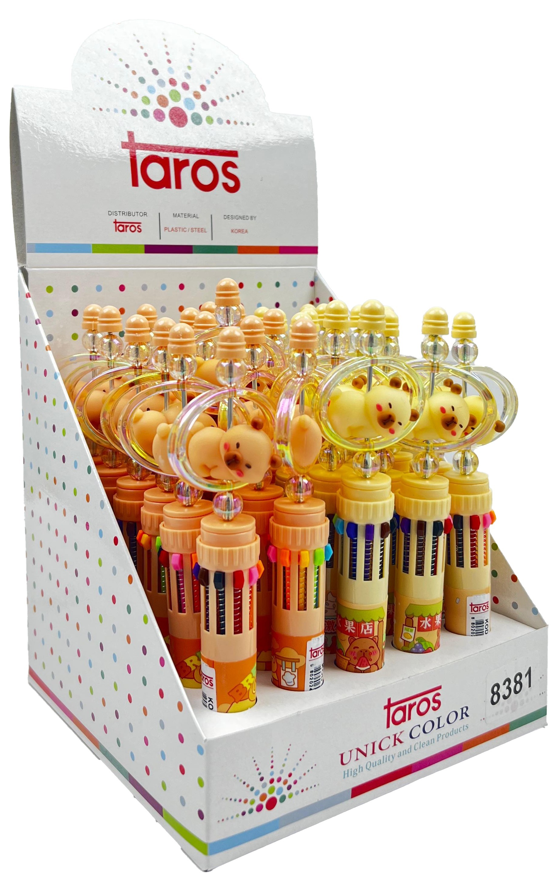 Taros Halkalı Capybara 10 Renk Tükenmez Kalem 1 Adet