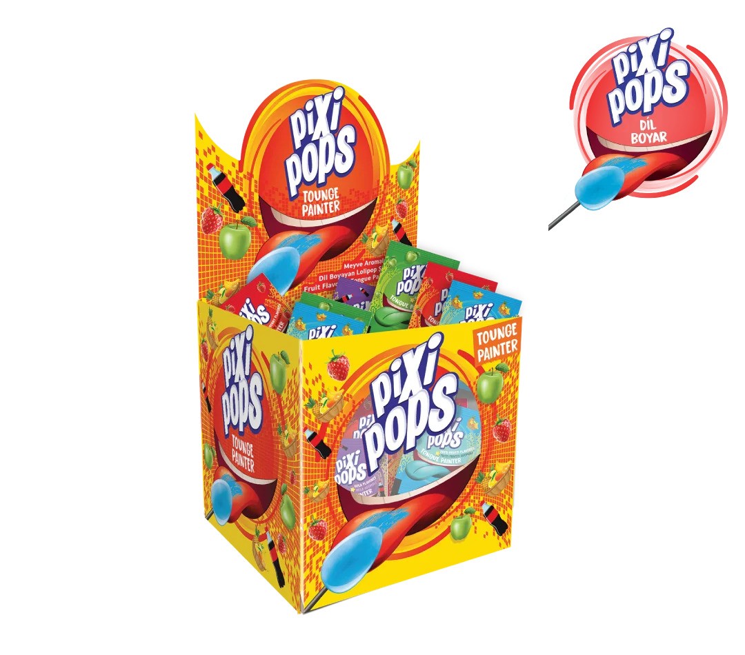 Pıxıpops Yassı Dil Boyayan Lollıpop 150 Adet