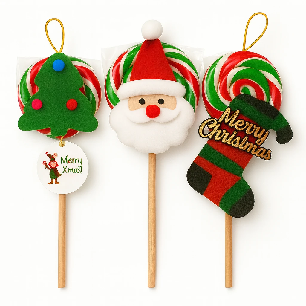 2025 Yılbaşı Lolipop YN-5 Noel Baba, Çam Ağacı, Çorap