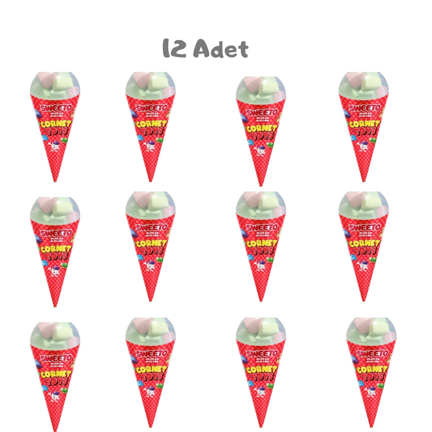 Sweeto Cornet Toys (18 Gr) 12 Adet