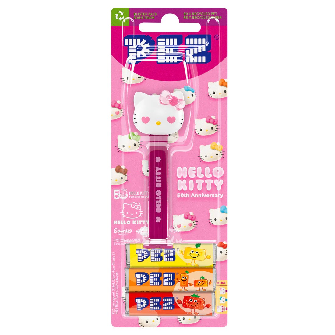 Pez Oyuncaklı Şeker Hello Kitty Hearts (50. Yıl Özel Seri)