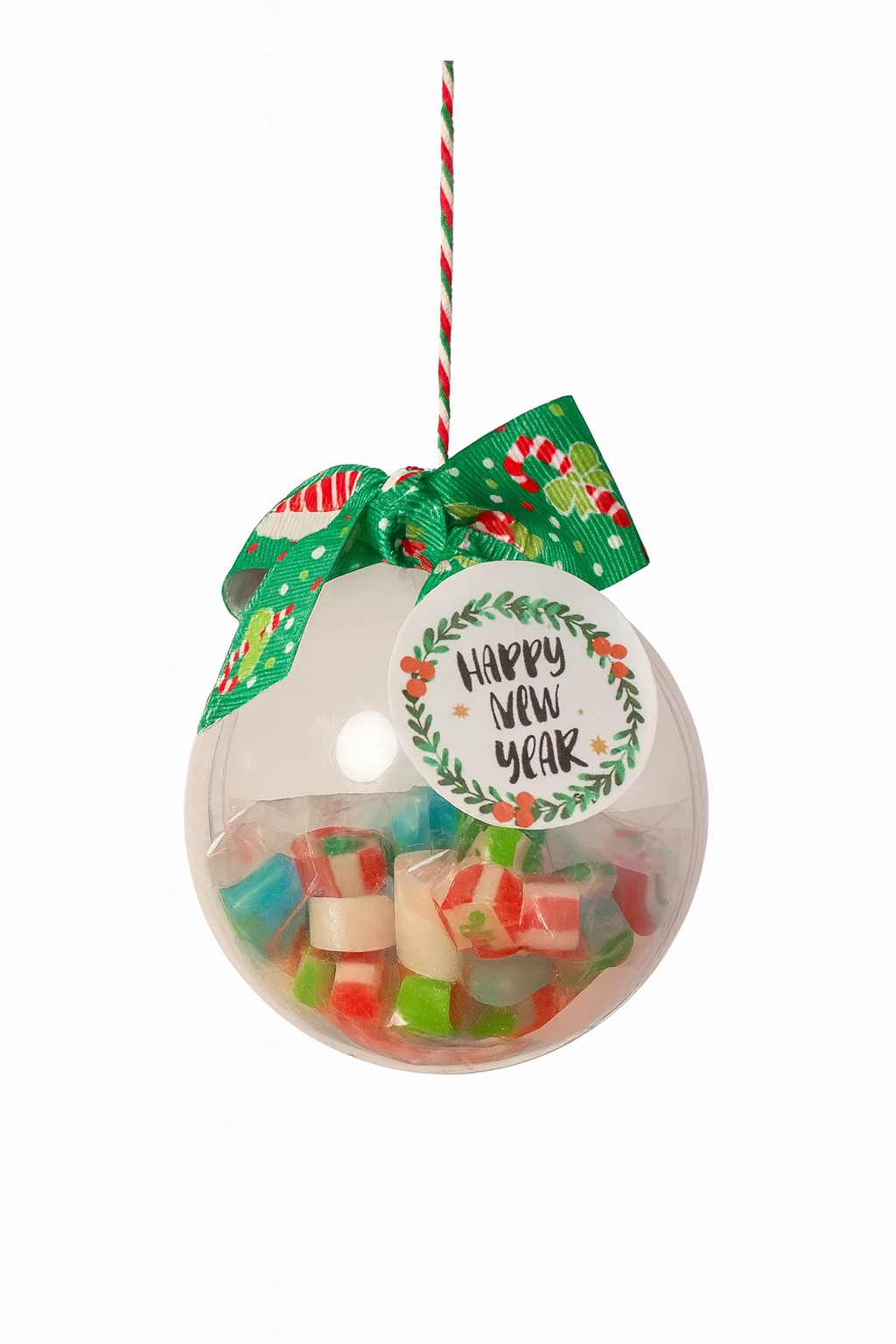 CandyZoo Küre Ağaç Süsü Şeker Yılbaşı 50g 1 Adet