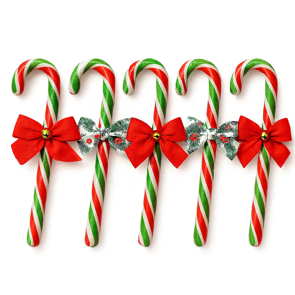 CandyZoo Süslü Yılbaşı Baston Şeker 40-45 Gr. 5 Adet