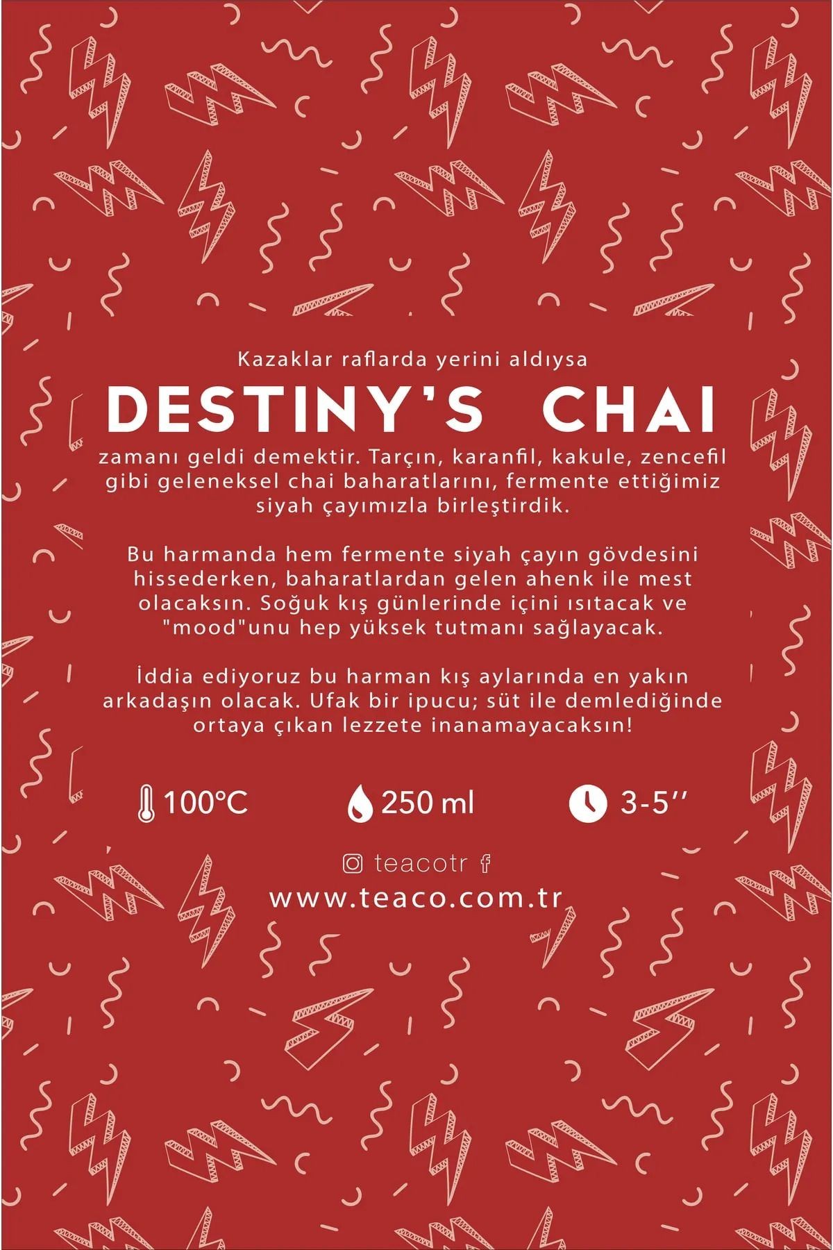 Destiny's Chai - Tarçın Ve Karanfilli Siyah Çay Müslin Çay Poşeti