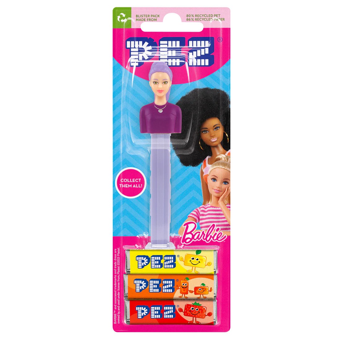 Pez Oyuncaklı Şeker Barbie Purple Ponytail