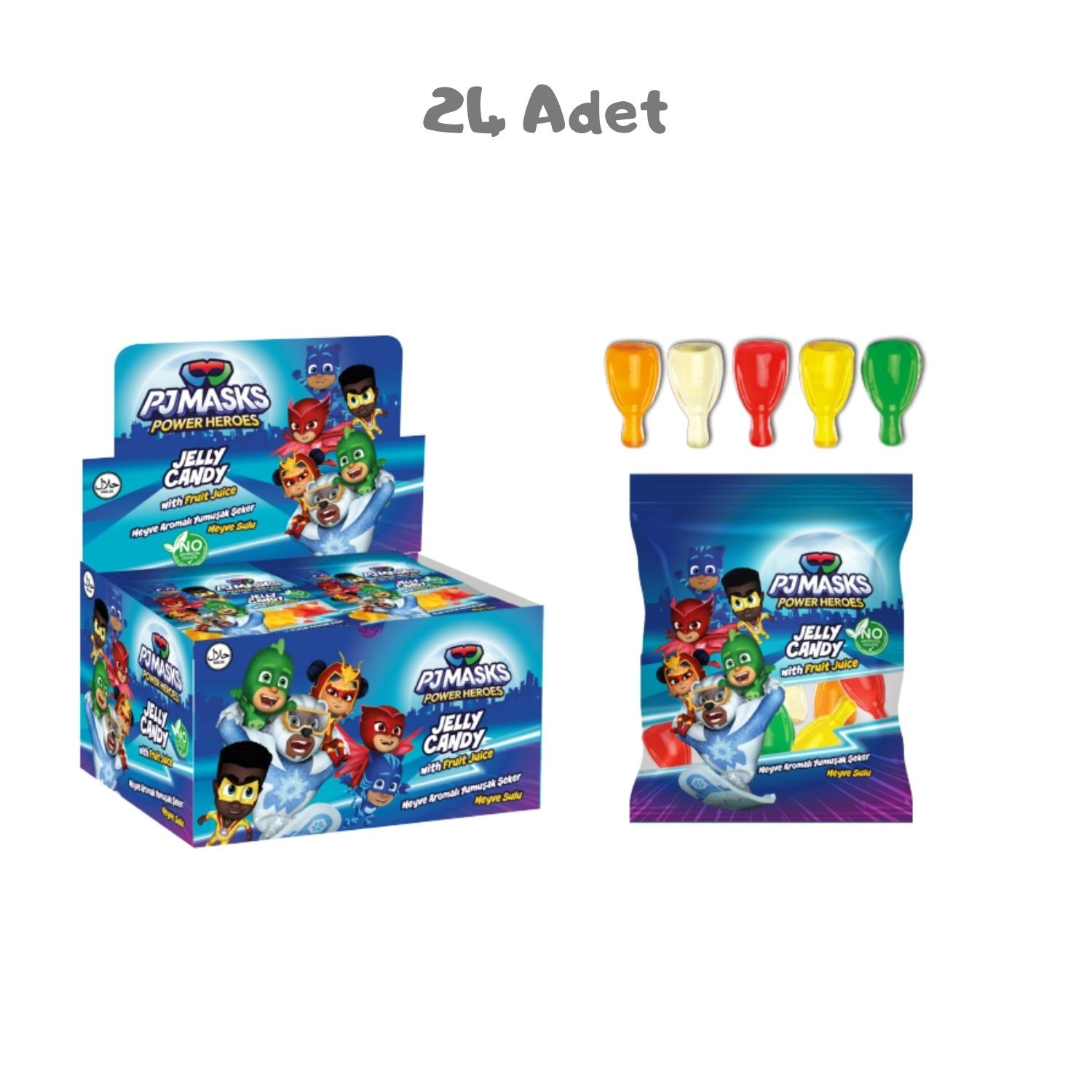 PJ Masks Şampiyon Kupası Meyve Aromalı Yumuşak Şeker 20 Gr. 24 Adet