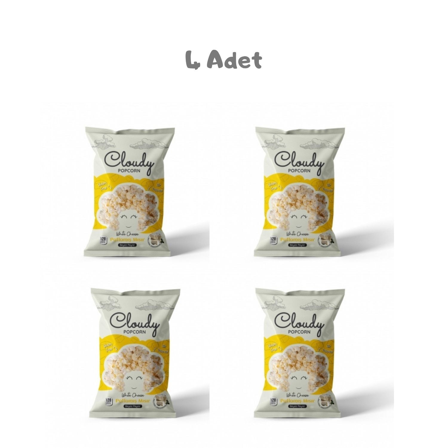 Cloudy Beyaz Peynir Popcorn (40 Gr) 4 Adet