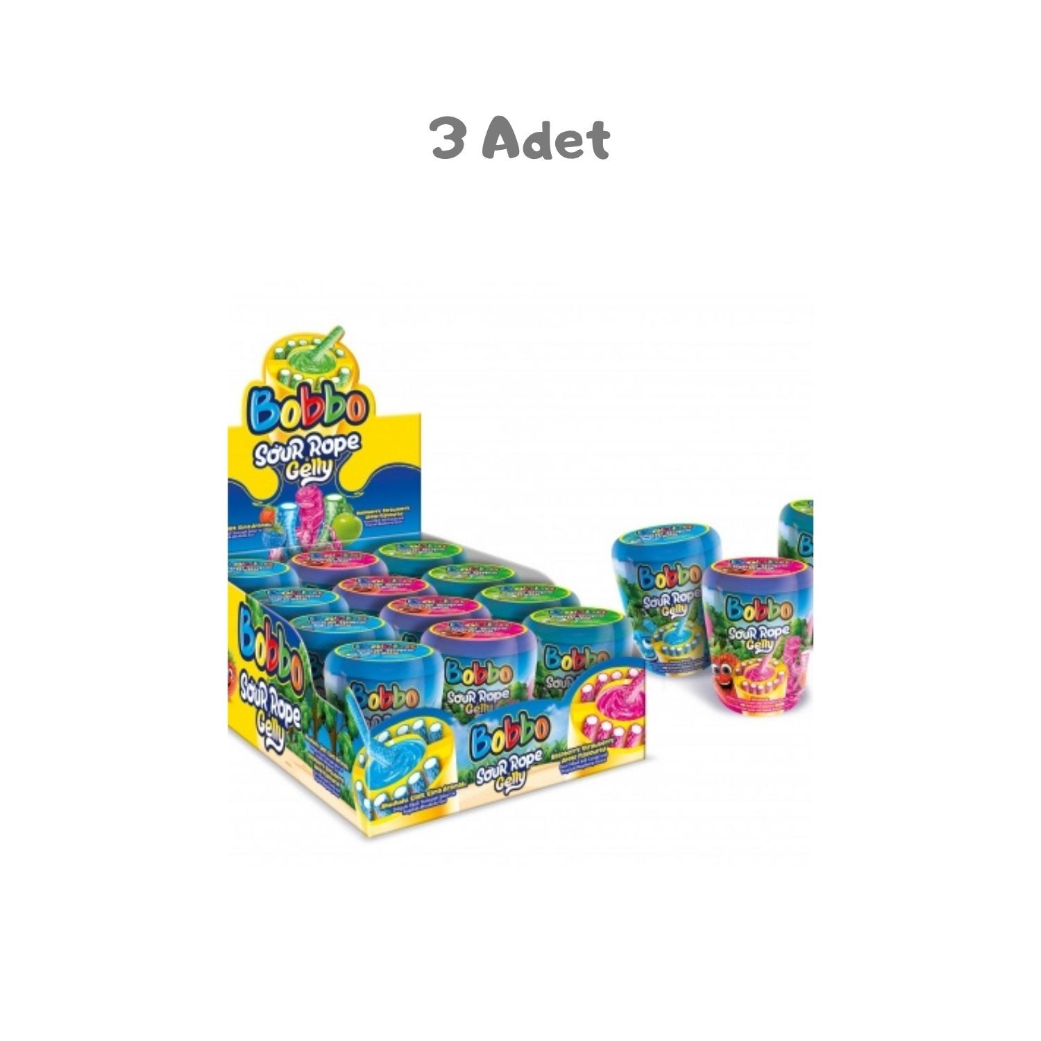 Bobbo Sour Rope Gelly (60 Gr) 3 Adet