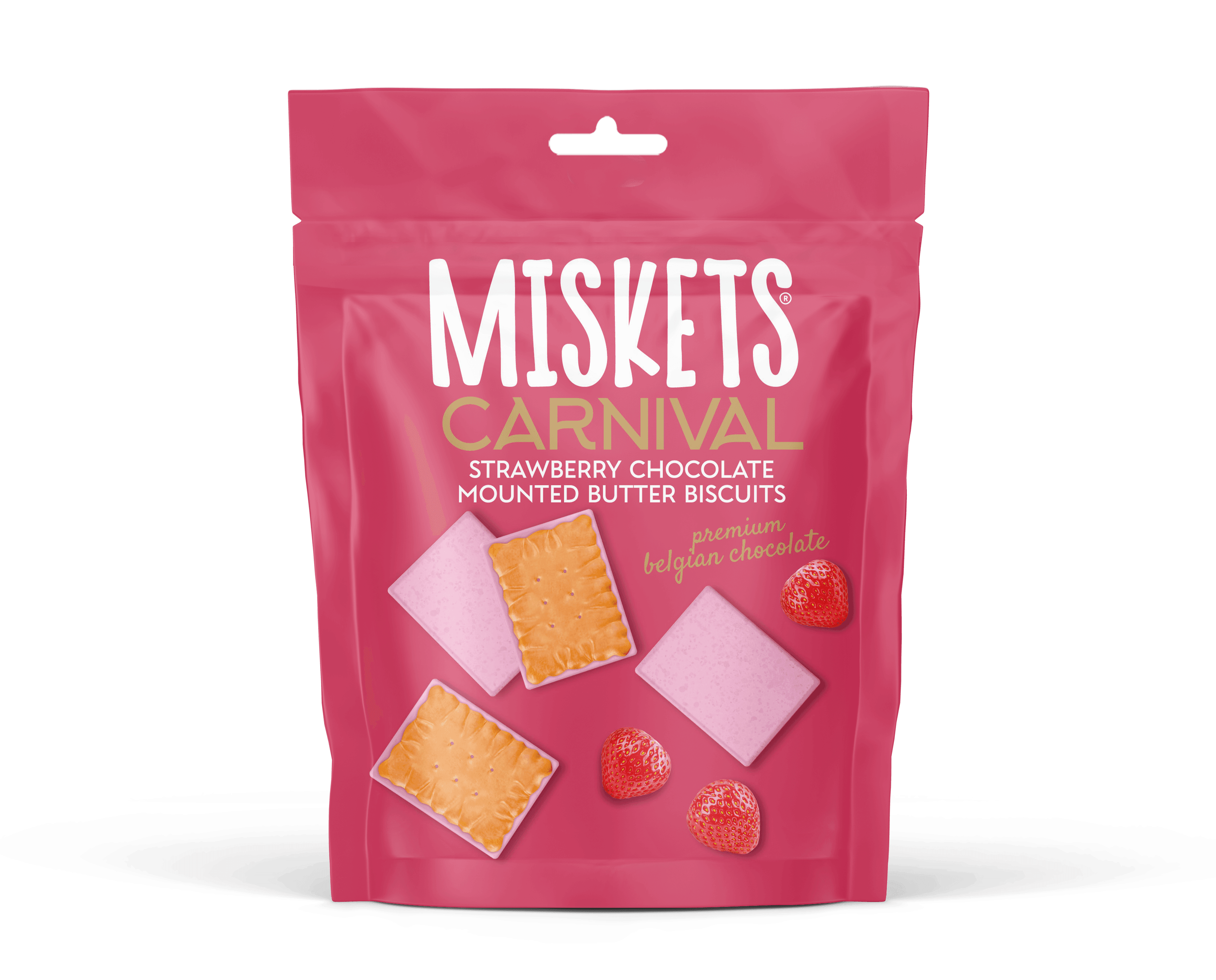 Miskets Carnival Çilek Beyaz Mini Petibör 50g