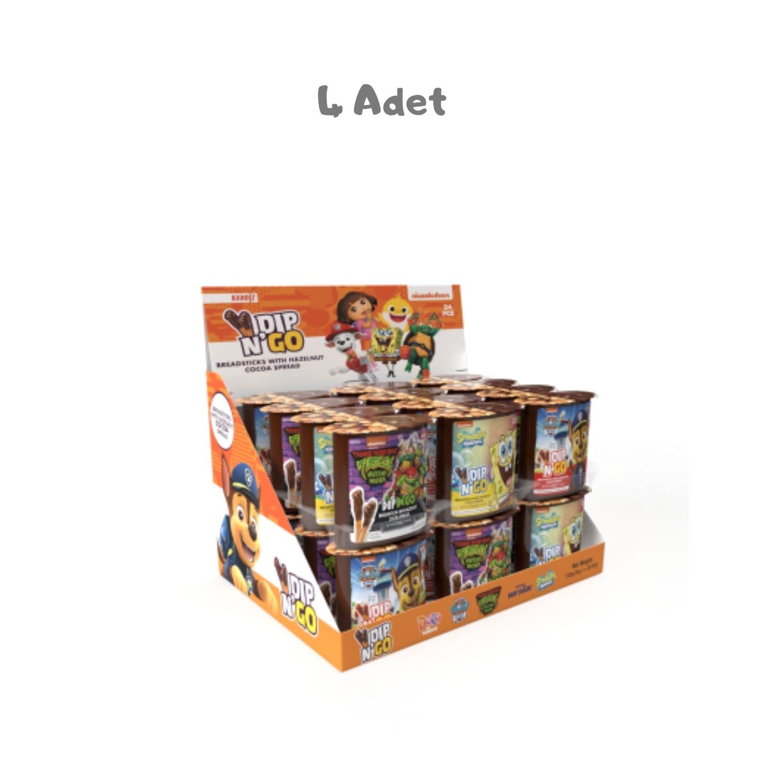Nickelodeon Dipn Go Breadsticks (55 Gr) 4 Adet