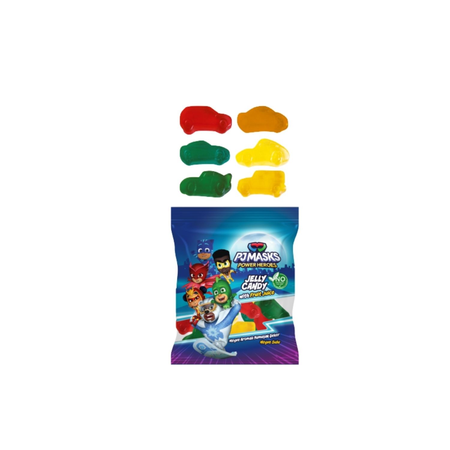 PJ Masks Araba Meyve Aromalı Yumuşak Şeker 80 Gr.
