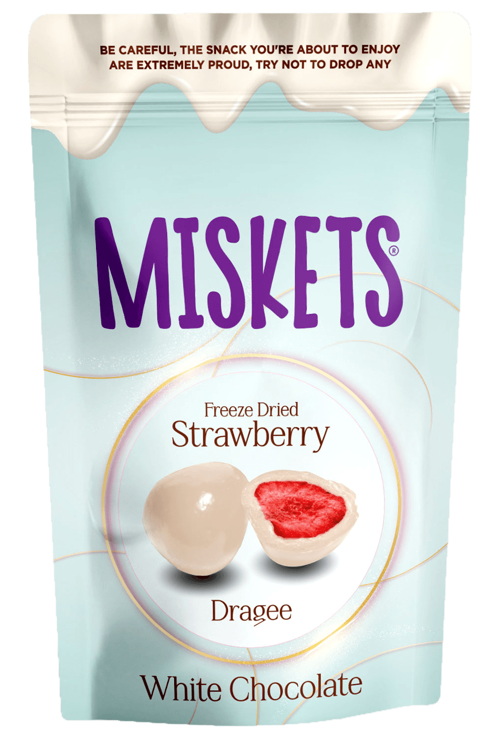 Miskets Fildişi Çikolata Kaplamalı Freeze Dried Çilek  (80 Gr.)