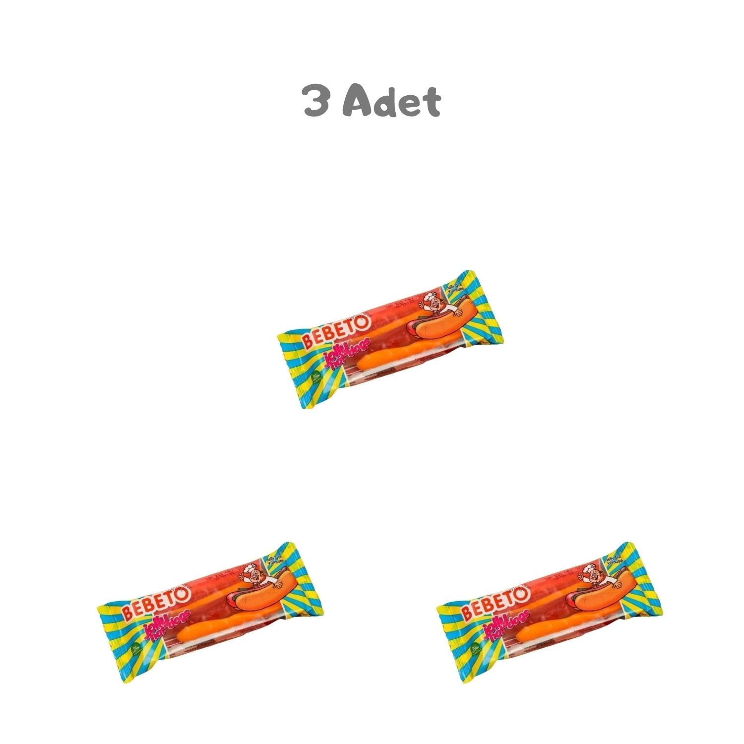 Bebeto Fastfood Hot Dogs Yumuşak Şeker (20 Gr) 3 Adet