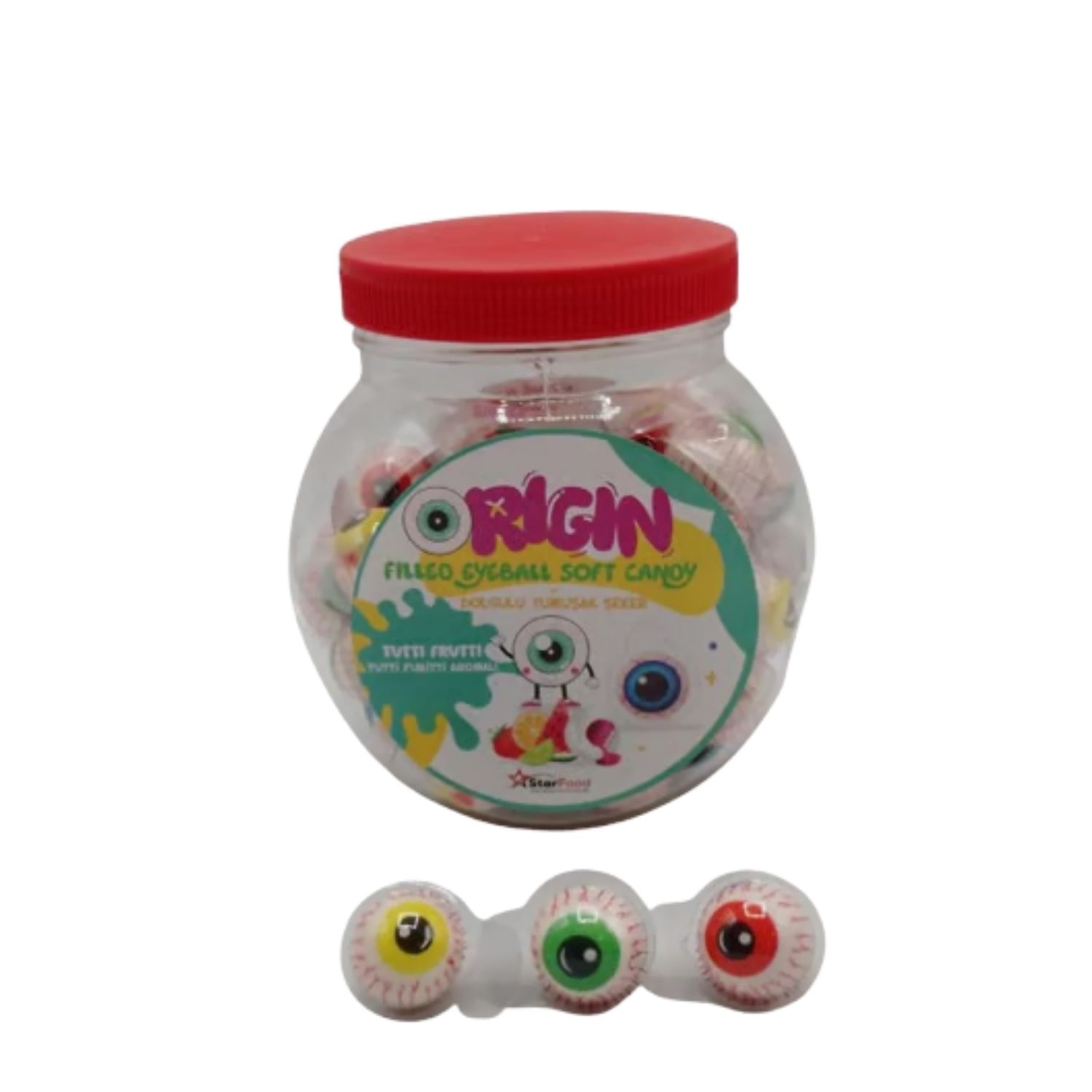 Orijin Jelly Asetat Dolgulu Göz Yumuşak Şeker 12,5g 1 Adet