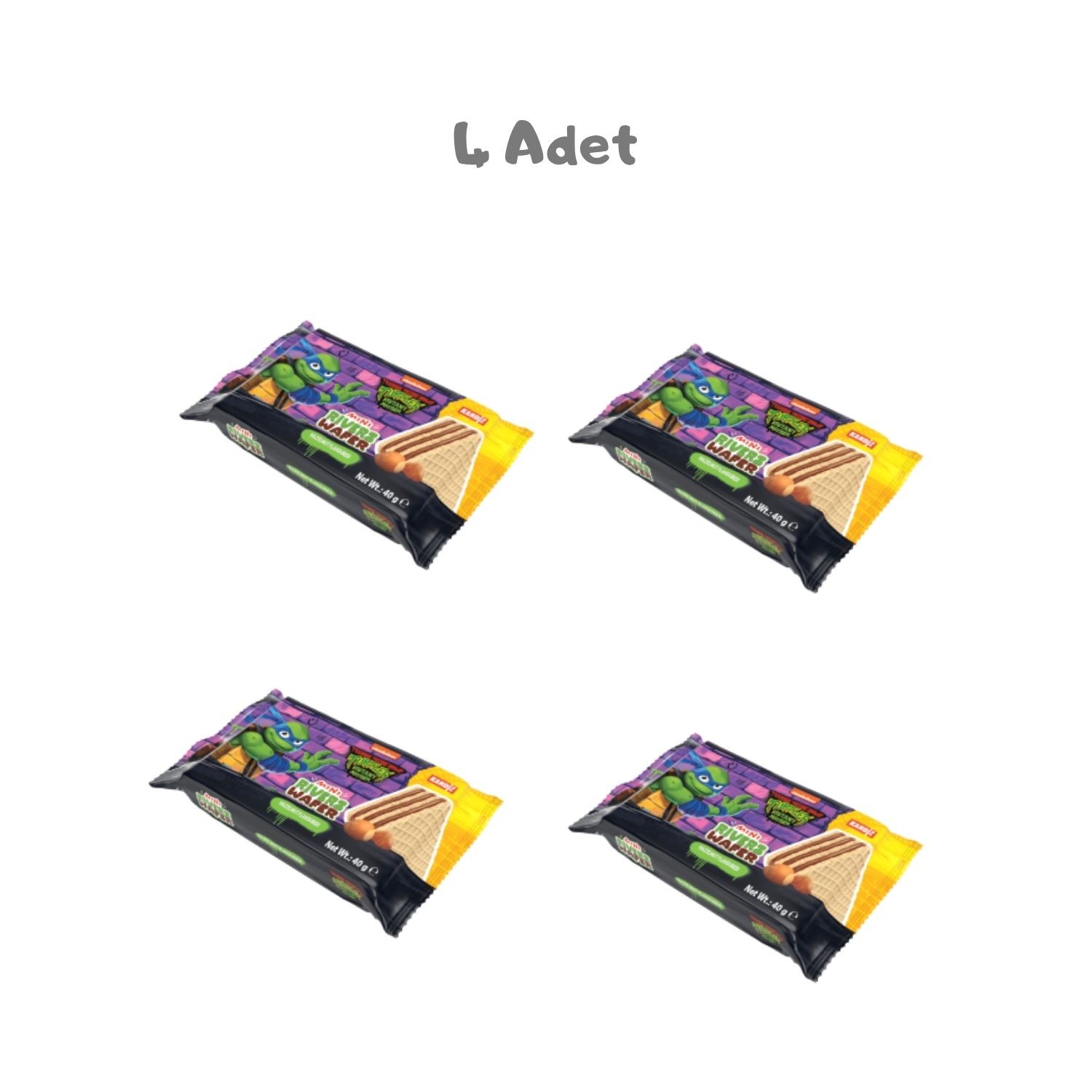 Riverz Wafer Hazelnut Ninja Turtles 40 Gr. 4 Adet