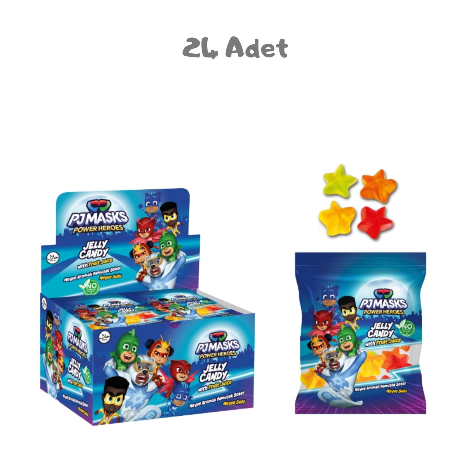 Pj Masks Yıldız Meyve Aromalı Yumuşak Şeker 20 Gr. 24 Adet