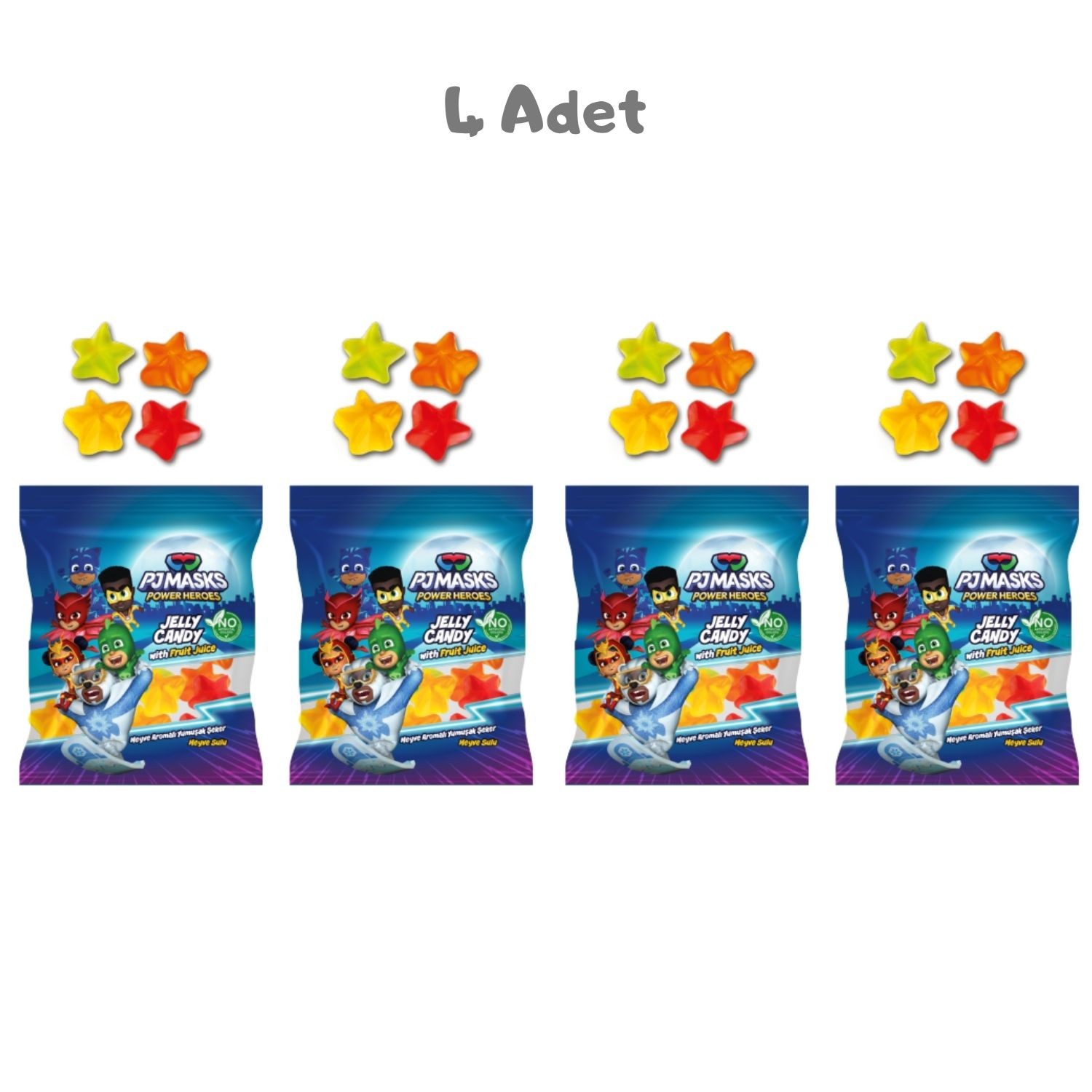 Pj Masks Yıldız Meyve Aromalı Yumuşak Şeker 20 Gr. 4 Adet