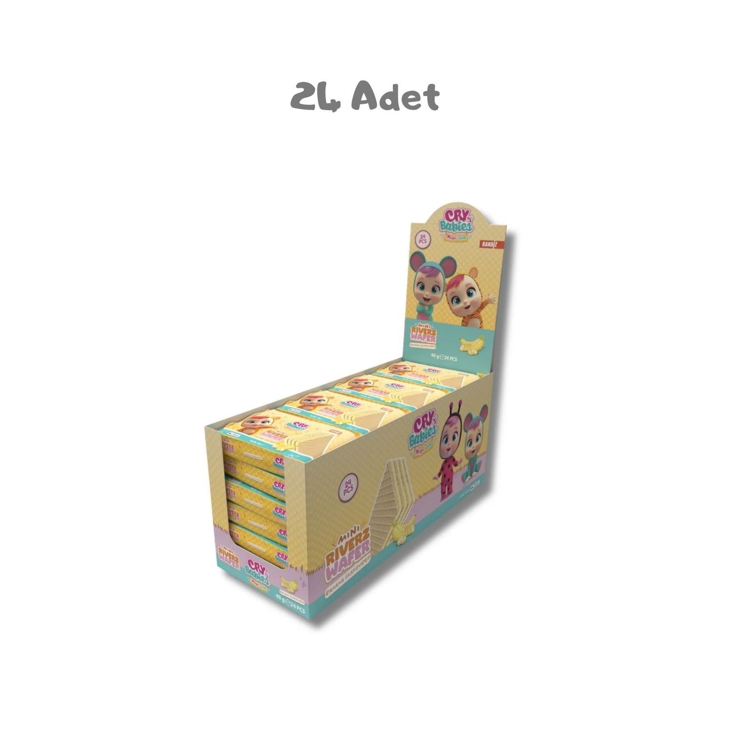Riverz Wafer Banana Cry Babies 40 Gr. 24 Adet