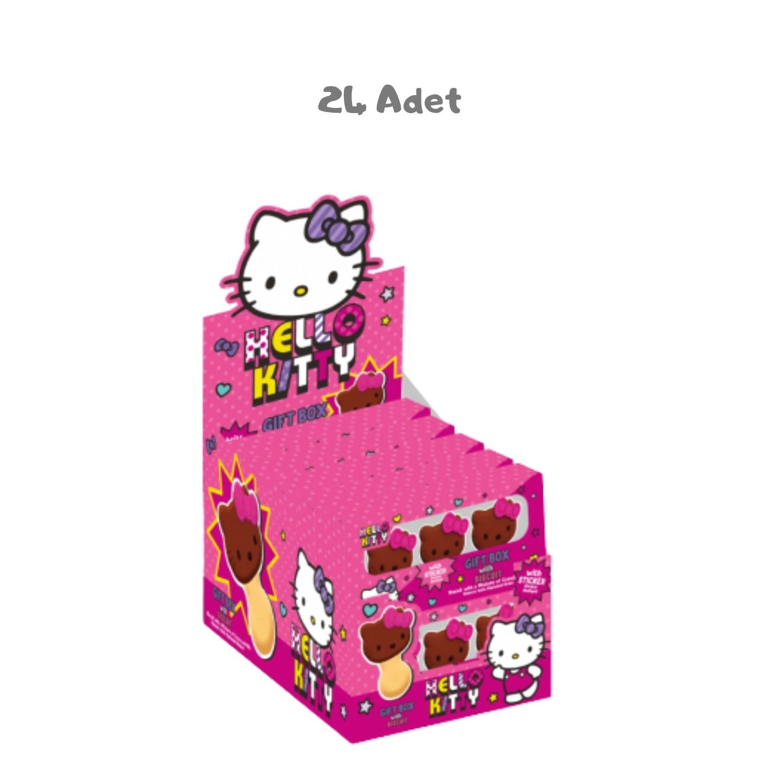 Hello Kitty Hediyeli Büsküvi Çikolata (18 Gr.) 24 Adet