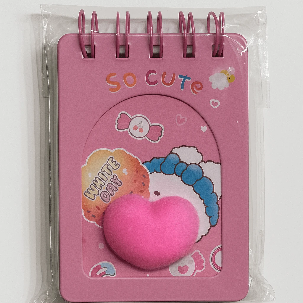 Taros Unick Color Tavşan Kalpli Spiralli Not Defteri (6716) 1 Adet