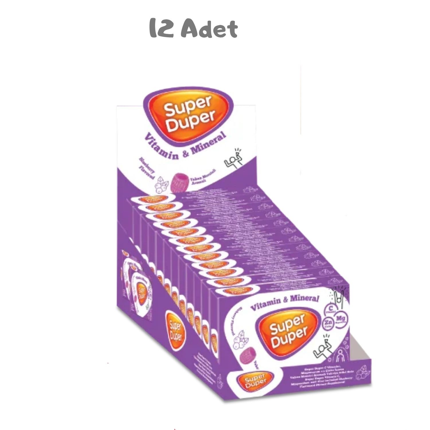 Super Duper Yaban Mersini Vitamin Mineral Bonbon 4 Gr X 14 Adet - 12 Adet Kutulu