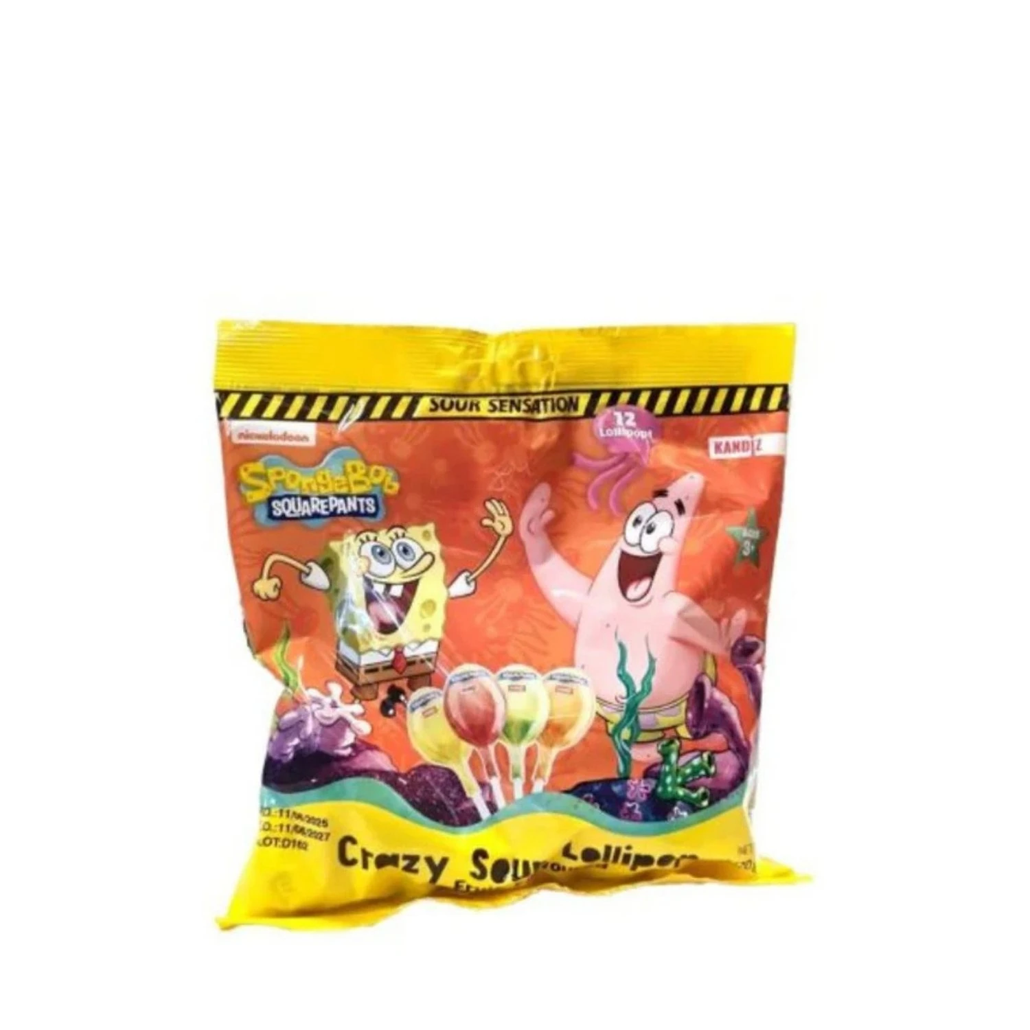 Sponge Bob Crazy Sour Lolipop 120g