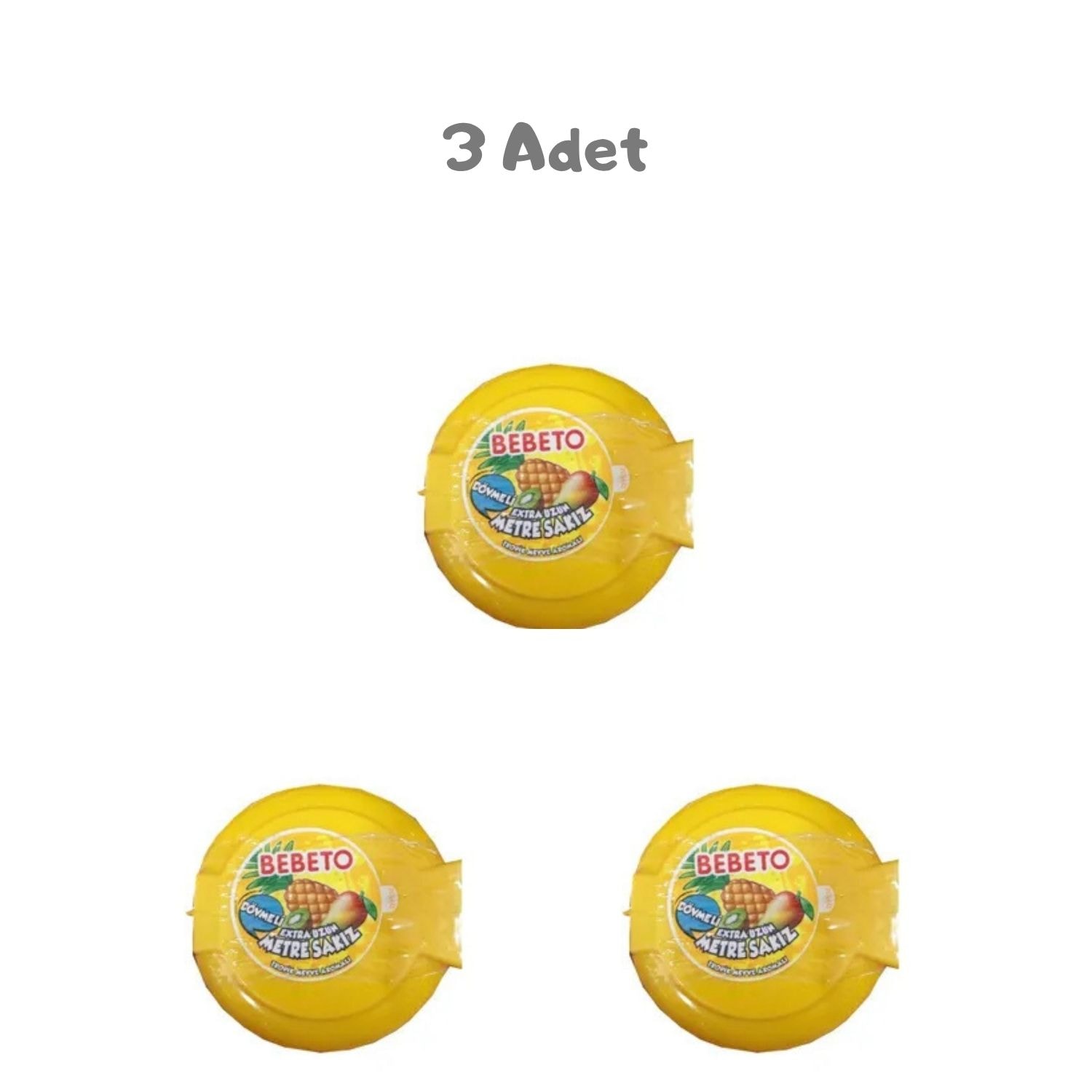 Bebeto Tropik Meyve Ekstra Uzun Metre Sakız (25 Gr) 3 Adet